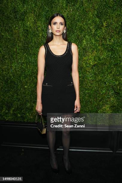Nina Dobrev , wearing CHANEL, attends CHANEL Tribeca Festival Artists Dinner at Balthazar on June 12, 2023 in New York City.