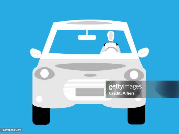 ai driving - learning to drive stock illustrations