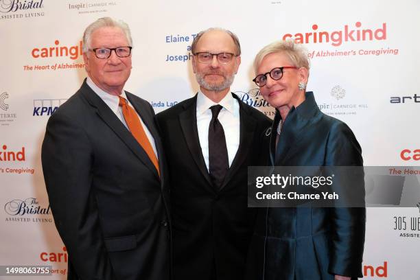 Chad Levine, David Hyde Pierce and Marilyn Cohen attend CaringKind's 27th Annual "Forget-Me-Not" Gala at The Pierre Hotel on June 12, 2023 in New...