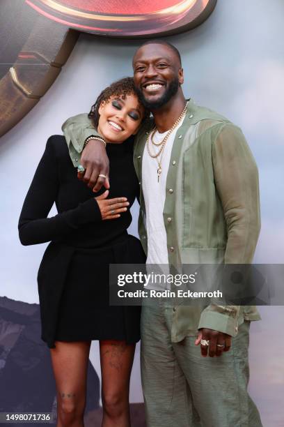 Quintessa Swindell and Aldis Hodge attend the Los Angeles premiere of Warner Bros. "The Flash" at Ovation Hollywood on June 12, 2023 in Hollywood,...