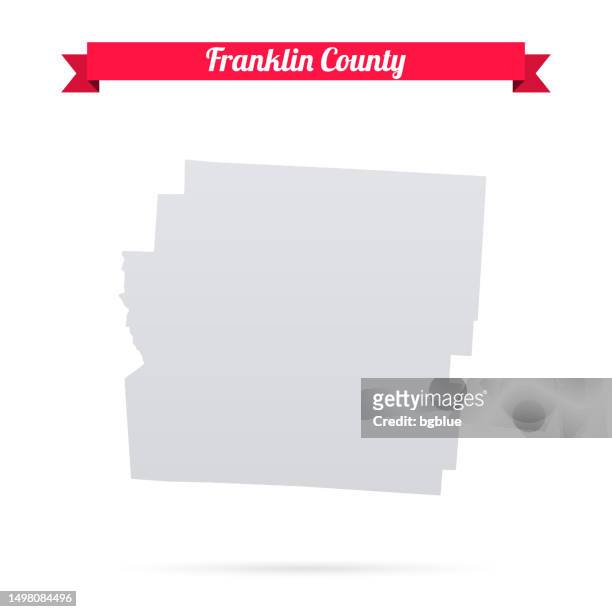 franklin county, ohio. map on white background with red banner - columbus ohio map stock illustrations