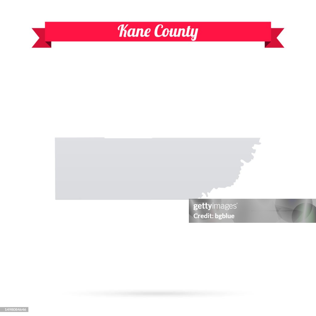 Kane County, Utah. Map on white background with red banner