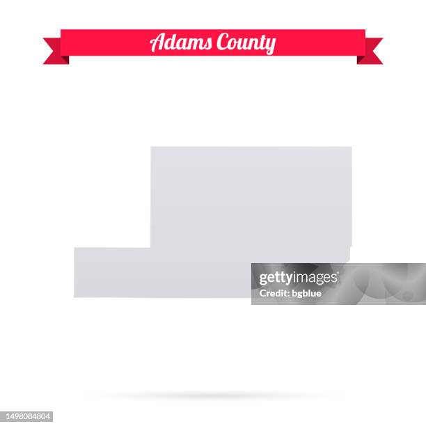 adams county, washington. map on white background with red banner - ritzville wa stock illustrations