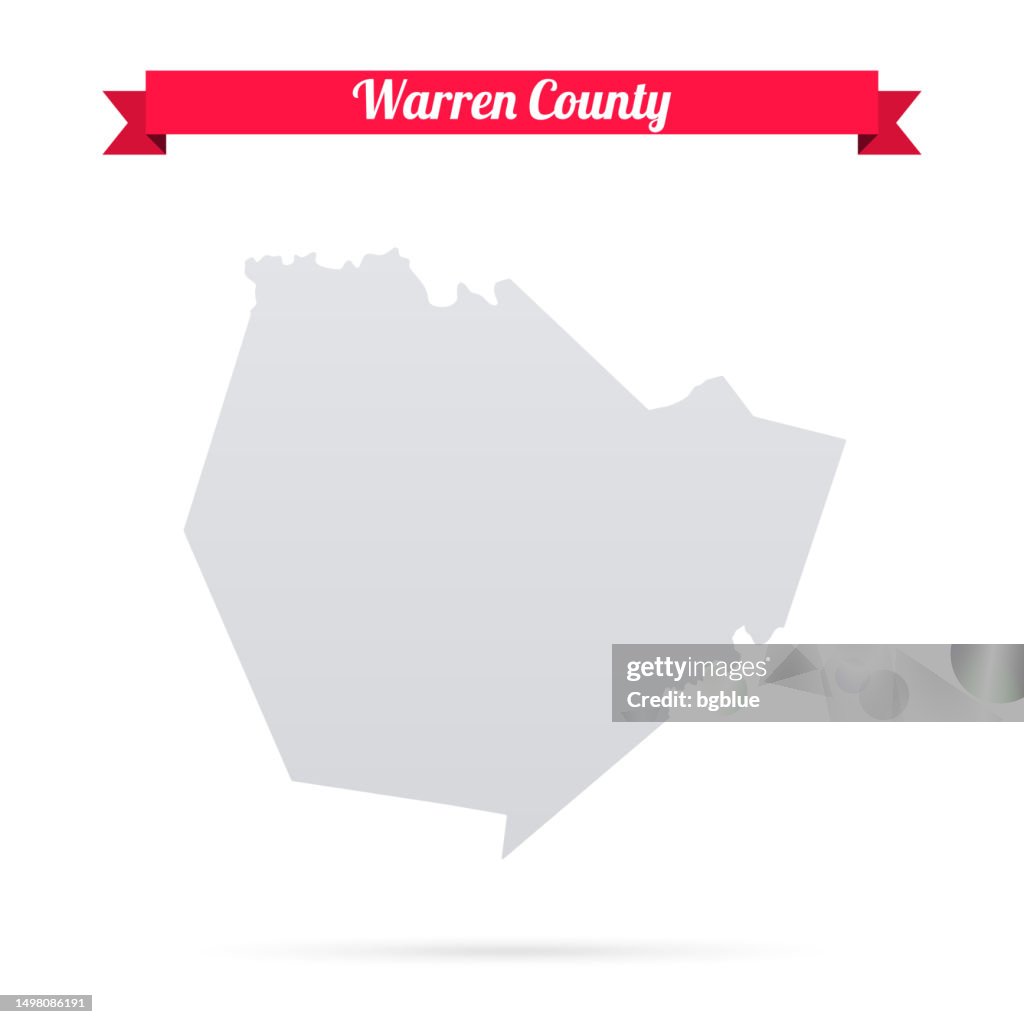 Contea di Warren (Kentucky). Mappa su sfondo bianco con banner rosso