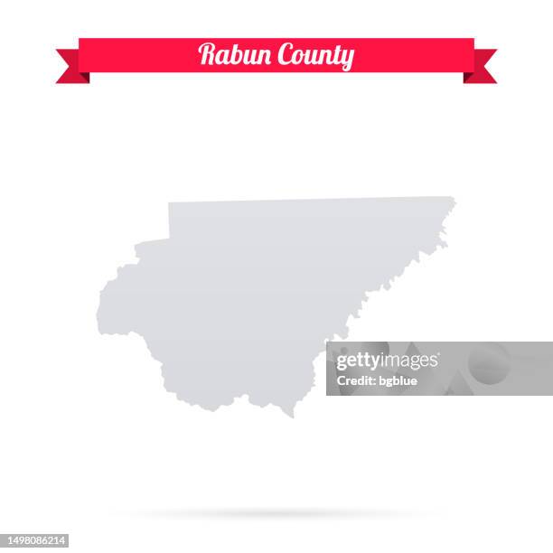 rabun county, georgia. map on white background with red banner - clayton georgia stock illustrations