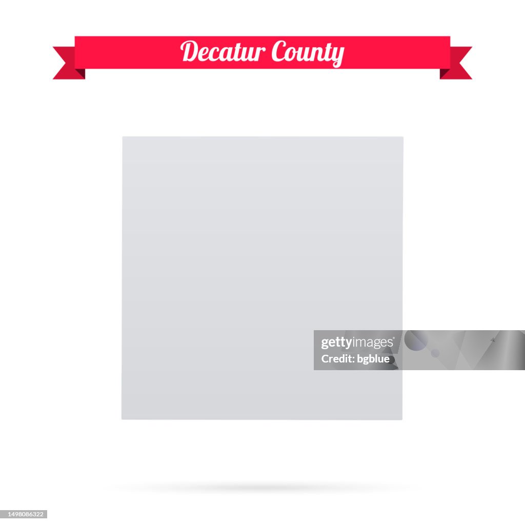 Decatur County, Kansas. Map on white background with red banner