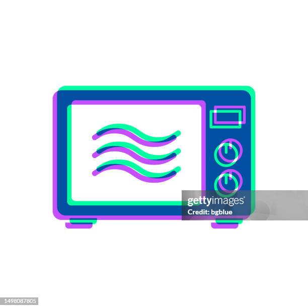 microwave oven. icon with two color overlay on white background - microwave button clip art stock illustrations