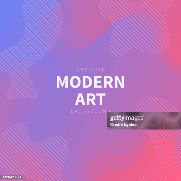 fluid abstract design with purple gradient - trendy background - dramatic sunset stock illustrations