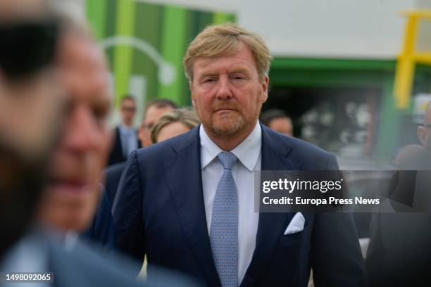 The King of the Netherlands, Willem-Alexander, during a visit to the Puertollano green hydrogen plant, on 13 June, 2023 in Puertollano, Ciudad Real,...