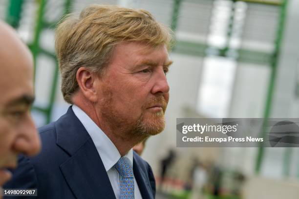 The King of the Netherlands, Willem-Alexander, during a visit to the Puertollano green hydrogen plant, on 13 June, 2023 in Puertollano, Ciudad Real,...