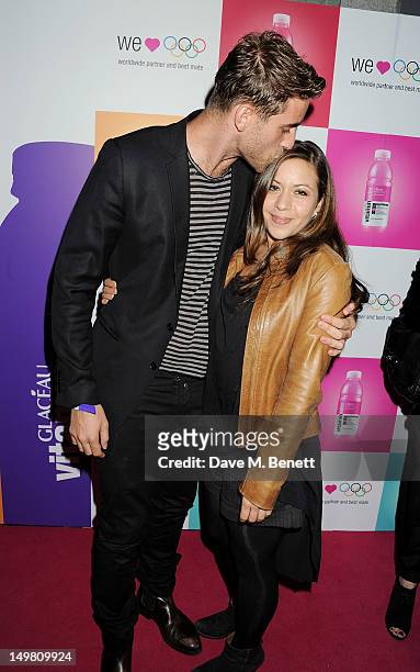 Actor Oliver Jackson-Cohen and guest arrive as Glaceau vitaminwater presents 'Jessie J Live In London' at The Roundhouse on August 4, 2012 in London,...