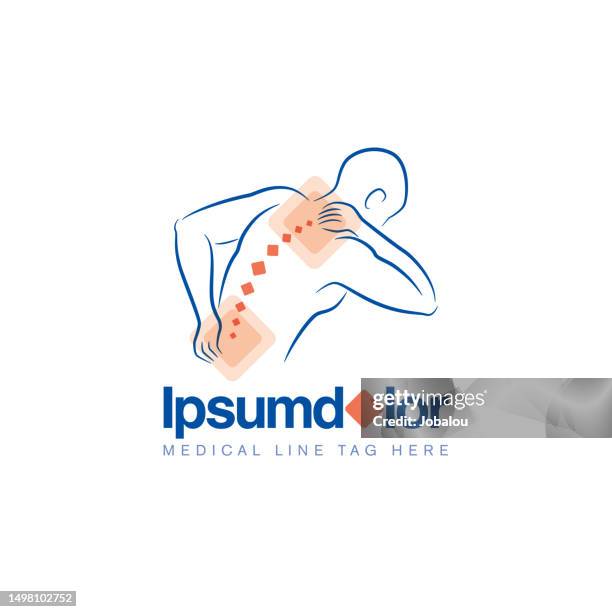 medizinisches behandlungsvorlagensymbol für rückenschmerzen - physiotherapie stock-grafiken, -clipart, -cartoons und -symbole
