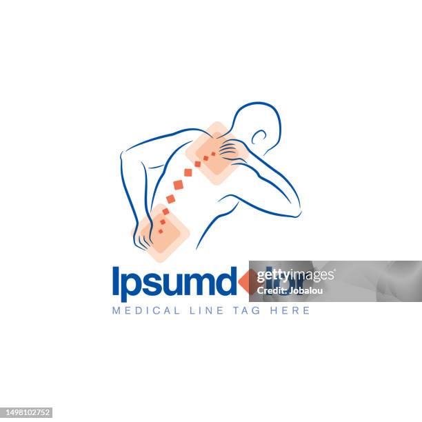 back pain medical treatment template symbol - spine stock illustrations