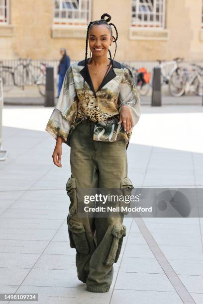 Leigh-Anne Pinnock arriving at BBC Radio One Studios on June 13, 2023 in London, England.