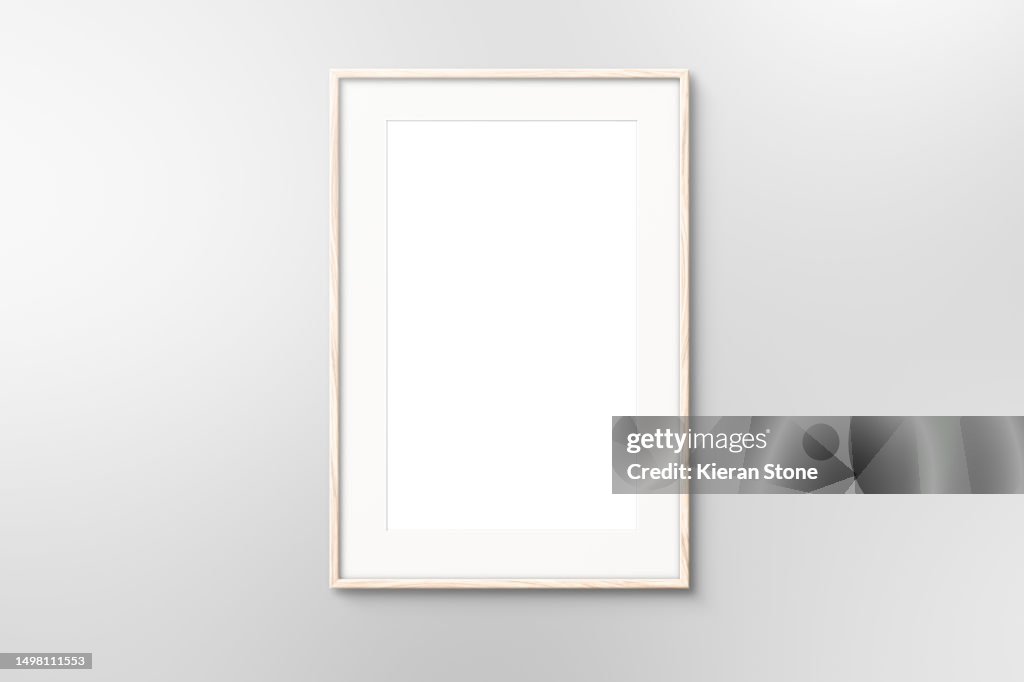 Blank Wooden Picture Frame Thin With Matting