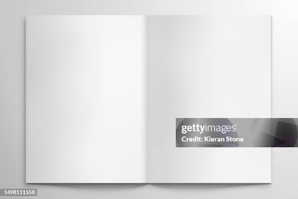 blank open book template - hoja cuaderno fotografías e imágenes de stock