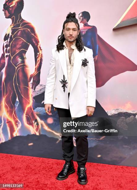 Ezra Miller attends the Los Angeles Premiere of Warner Bros. "The Flash" at Ovation Hollywood on June 12, 2023 in Hollywood, California.
