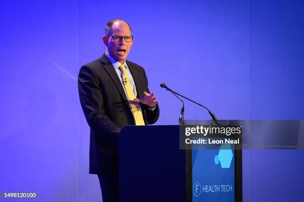 Mark Suzman, CEO of the Bill and Melinda Gates Foundation, addresses delegates at The Queen Elizabeth II Conference Centre on June 13, 2023 in...