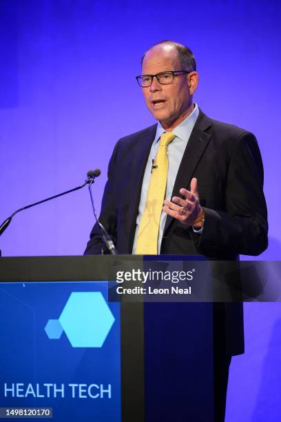 Mark Suzman, CEO of the Bill and Melinda Gates Foundation, addresses delegates at The Queen Elizabeth II Conference Centre on June 13, 2023 in...