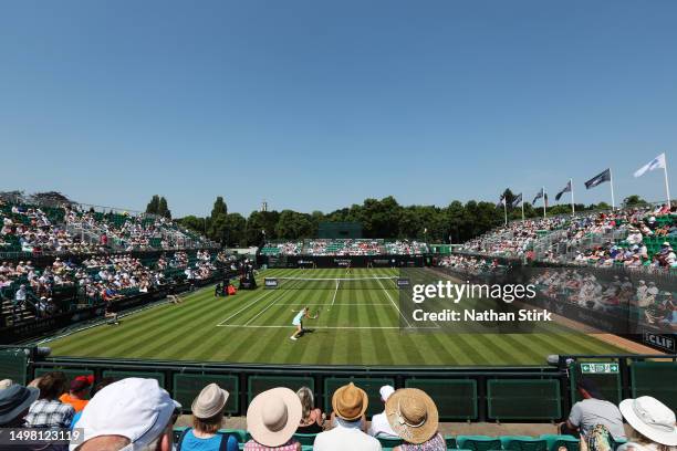 General view of centre court during the Women's Singles Round of 32 match between Jodie Burrage of Great Britain and Tereza Martincova of the Czech...