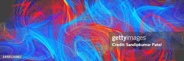 3d Render Of Flow Field Visualization Lines Are Curled And Turbulence ...