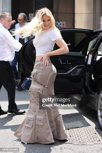 Zara Larsson leaving BBC Radio One Studios on June 13, 2023 in London, England.