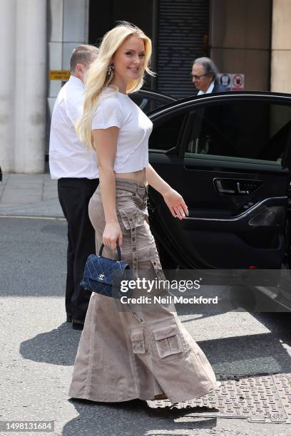 Zara Larsson leaving BBC Radio One Studios on June 13, 2023 in London, England.