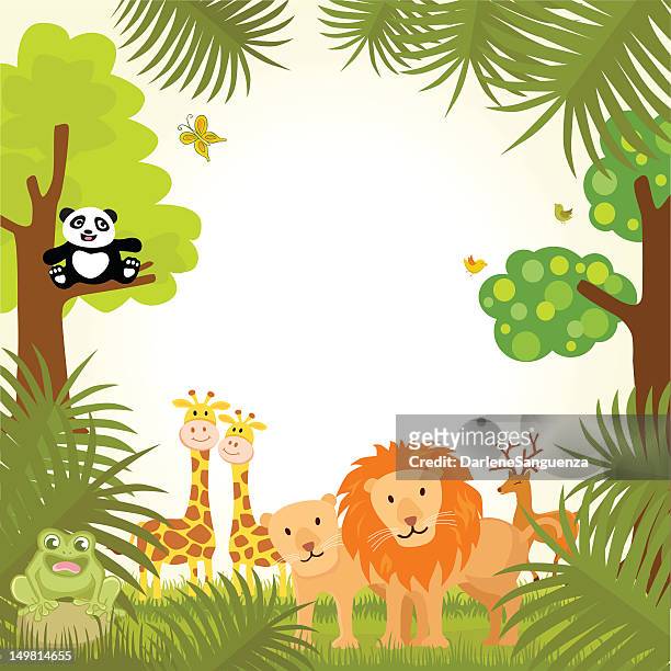 animal frame - panda animal stock illustrations