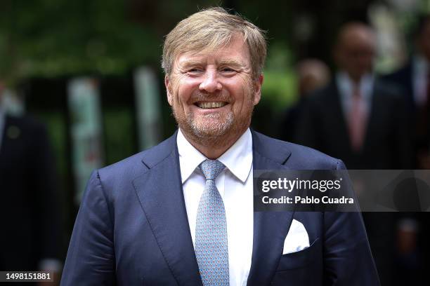 King Willem-Alexander of the Netherlands celebrates the anniversary of the diplomatic relations between Spain and The Netherland at Real Jardin...