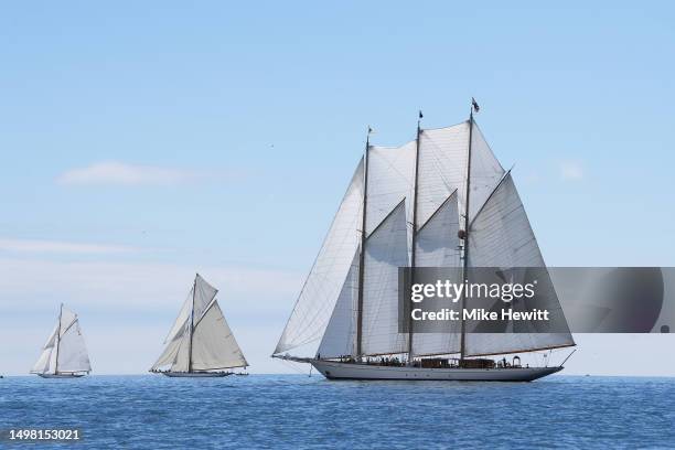 Adix , Mariquita and Lady Anne compete during day two of the Richard Mille Cup 2023 on June 12, 2023 in Falmouth, England.