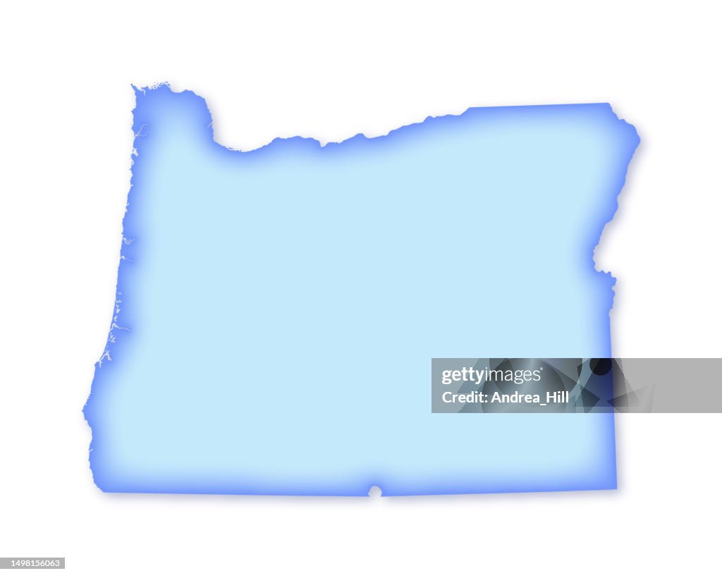 Oregon Soft Blue Vector Map Illustration