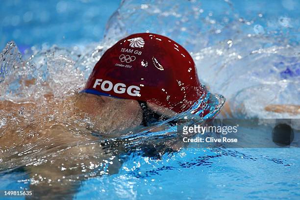 Daniel Fogg of Great Britain competes in the Men's 1500m Freestyle Final on Day 8 of the London 2012 Olympic Games at the Aquatics Centre on August...