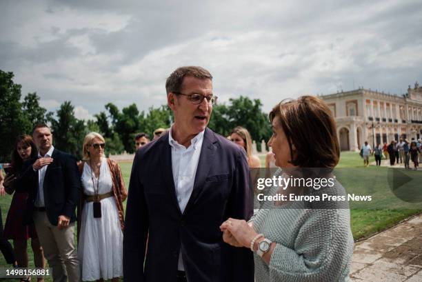 The president of the PP, Alberto Nuñez Feijoo, during the presentation of the heads of the list for the Congress of Deputies with which he will run...