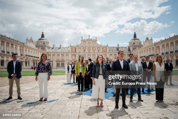 The spokeswoman of the PP in Congress and secretary general of the PP, Cuca Gamrra and the president of the PP, Alberto Nuñez Feijoo , during the...