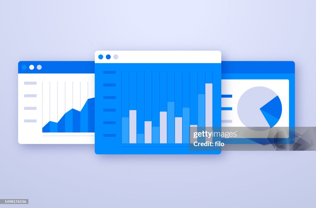 Data Statistics Analysis Charts Graphs Blue Software Windows