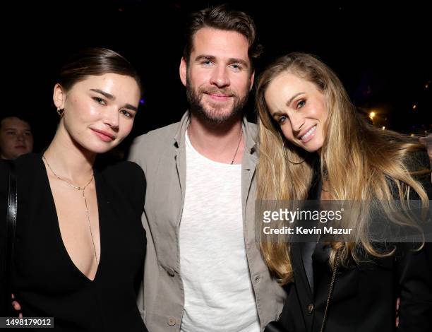 Gabrielle Brooks, Liam Hemsworth, and Samantha Hemsworth attend Netflix's Extraction 2 New York Premiere at Jazz at Lincoln Center on June 12, 2023...
