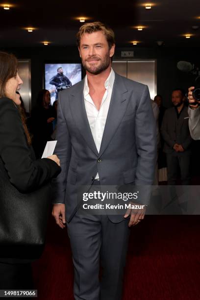 Chris Hemsworth attends Netflix's Extraction 2 New York Premiere at Jazz at Lincoln Center on June 12, 2023 in New York City.