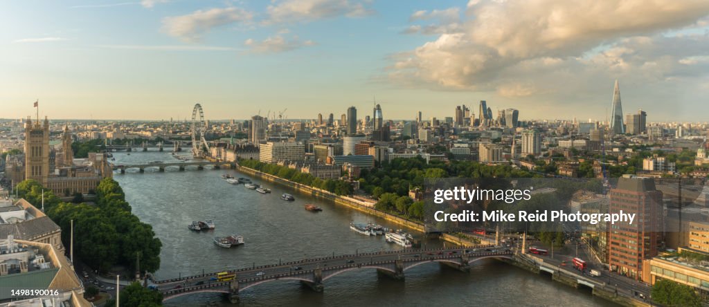 Thames Ridelondon London Thames Bridges Big Ben Wheel And Shard High-Res Stock Photo ...
