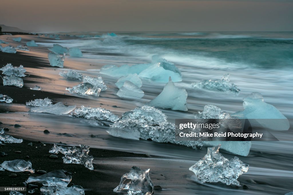 Iceland Jokulsarlon Black Sands Beach Glacier Ice