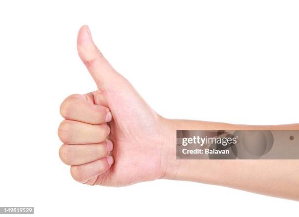 thumbs up on white background - ok sign stock pictures, royalty-free photos & images