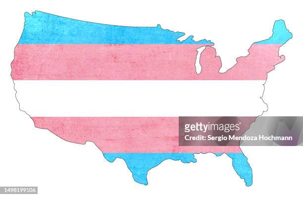 map of the united states with a transgender flag with a grunge texture - international transgender day of visibility stock pictures, royalty-free photos & images