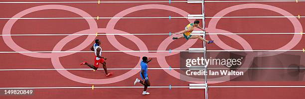 Brendan Cole of Australia competes in the Men's 400m Hurdles Semi Fina on Day 8 of the London 2012 Olympic Games at Olympic Stadium on August 4, 2012...