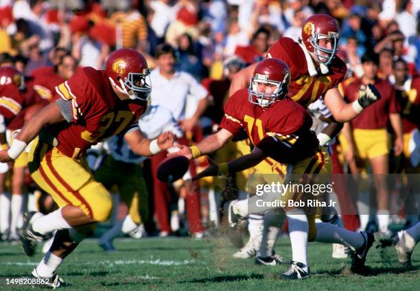 University of Southern California Quarterback Tim Green game action between USC and Washington State at Los Angeles Coliseum, November 10, 1984 in...