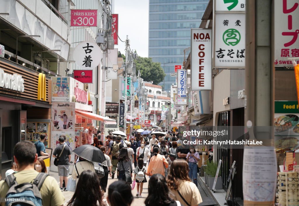 Takeshita-dori Visitors in Shibuya, Tokyo, Japan