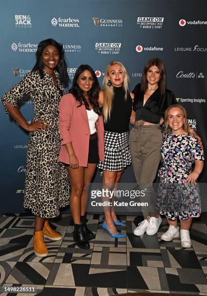 Ama Agbeze, Isa Guha, Aimee Fuller, Lauren Steadman MBE and Ellie Simmonds attend the London premiere of "Game On: The Unstoppable Rise of Women's...
