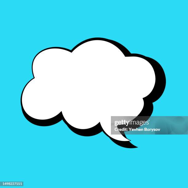 cloud speech bubble icon simple illustration of cartoon speech bubble - interview icon stock pictures, royalty-free photos & images