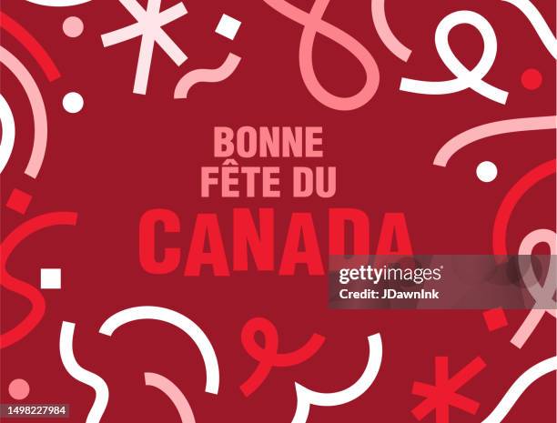 happy canada day french greeting web banner design template - quebec stock illustrations