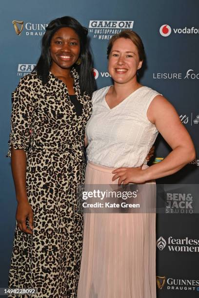 Ama Agbeze and Lizzy Yarnold OBE attend the London premiere of "Game On: The Unstoppable Rise of Women's Sport" at Everyman Broadgate on June 13,...