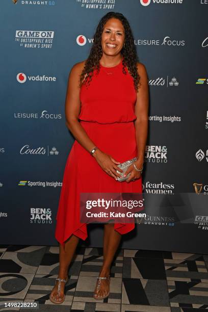 Garnet Mackinder attends the London premiere of "Game On: The Unstoppable Rise of Women's Sport" at Everyman Broadgate on June 13, 2023 in London,...