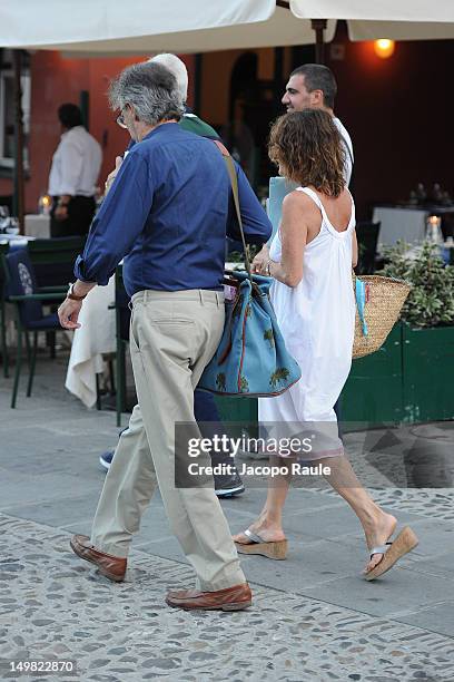 Massimo Moratti and Milly Moratti are seen on August 4, 2012 in Portofino, Italy.